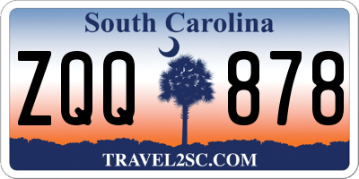 SC license plate ZQQ878