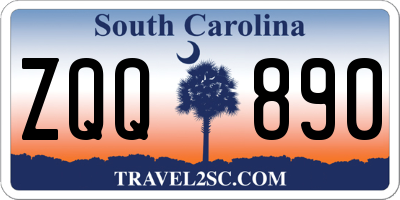 SC license plate ZQQ890