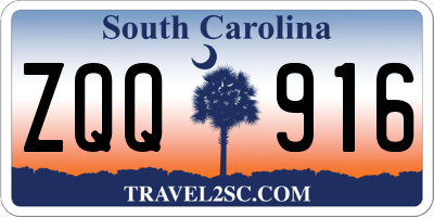SC license plate ZQQ916