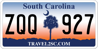 SC license plate ZQQ927