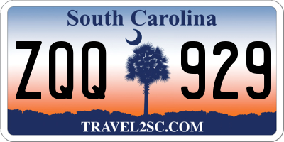 SC license plate ZQQ929