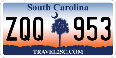 SC license plate ZQQ953