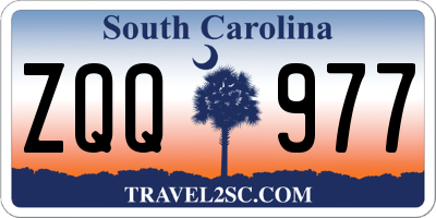 SC license plate ZQQ977