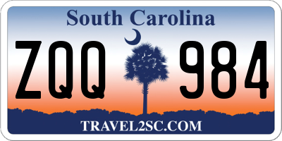 SC license plate ZQQ984