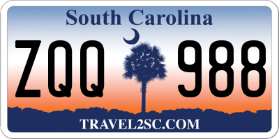 SC license plate ZQQ988