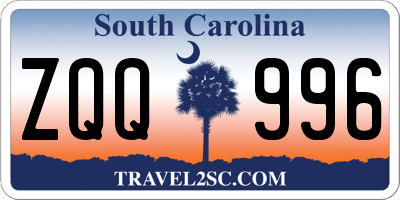 SC license plate ZQQ996