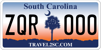 SC license plate ZQR000