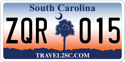 SC license plate ZQR015