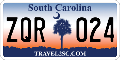 SC license plate ZQR024