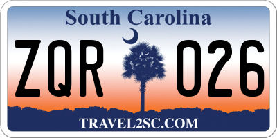 SC license plate ZQR026