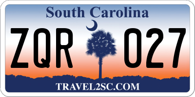 SC license plate ZQR027