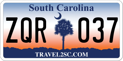 SC license plate ZQR037