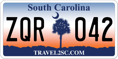 SC license plate ZQR042