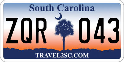 SC license plate ZQR043
