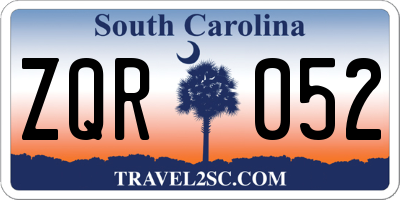 SC license plate ZQR052