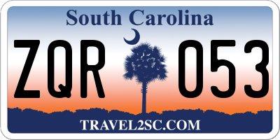 SC license plate ZQR053