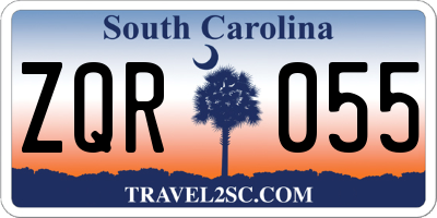 SC license plate ZQR055