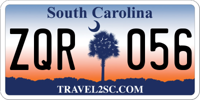 SC license plate ZQR056