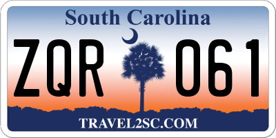 SC license plate ZQR061