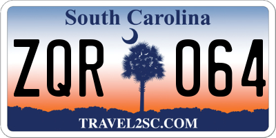 SC license plate ZQR064
