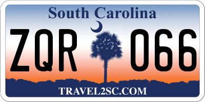 SC license plate ZQR066