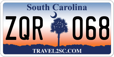 SC license plate ZQR068