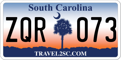 SC license plate ZQR073