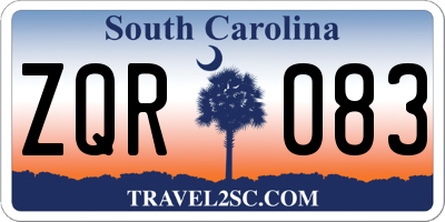 SC license plate ZQR083