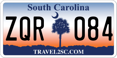 SC license plate ZQR084