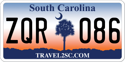 SC license plate ZQR086