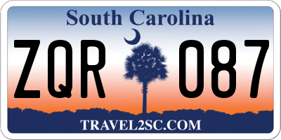 SC license plate ZQR087
