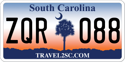 SC license plate ZQR088
