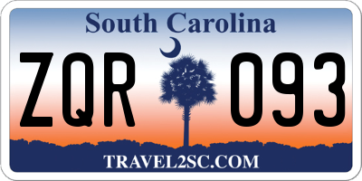 SC license plate ZQR093