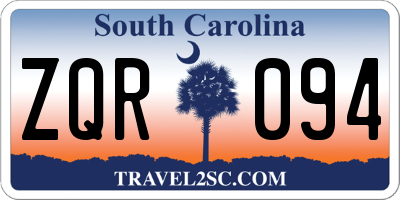SC license plate ZQR094