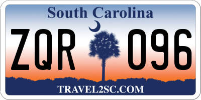 SC license plate ZQR096