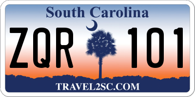SC license plate ZQR101