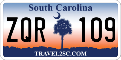 SC license plate ZQR109