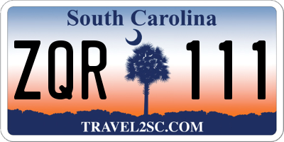 SC license plate ZQR111