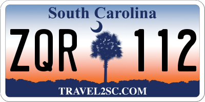 SC license plate ZQR112