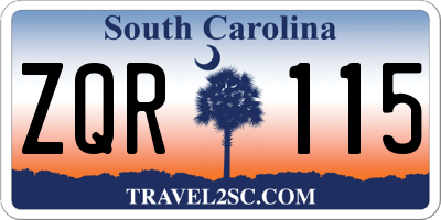 SC license plate ZQR115