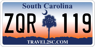 SC license plate ZQR119
