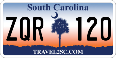 SC license plate ZQR120