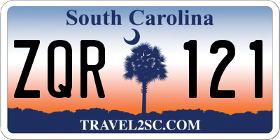 SC license plate ZQR121
