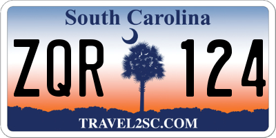 SC license plate ZQR124