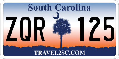SC license plate ZQR125