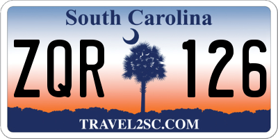 SC license plate ZQR126
