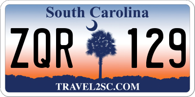 SC license plate ZQR129