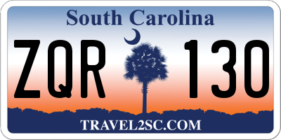 SC license plate ZQR130