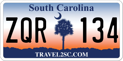 SC license plate ZQR134