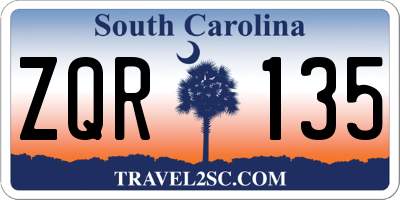 SC license plate ZQR135